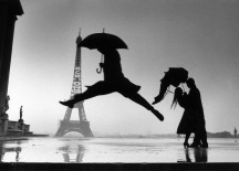 Romantic Paris In Rain With Umbrellas