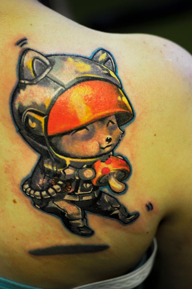 my captain teemo tattoo by rick serna in chicago my captain teemo tattoo by rick serna in chicago