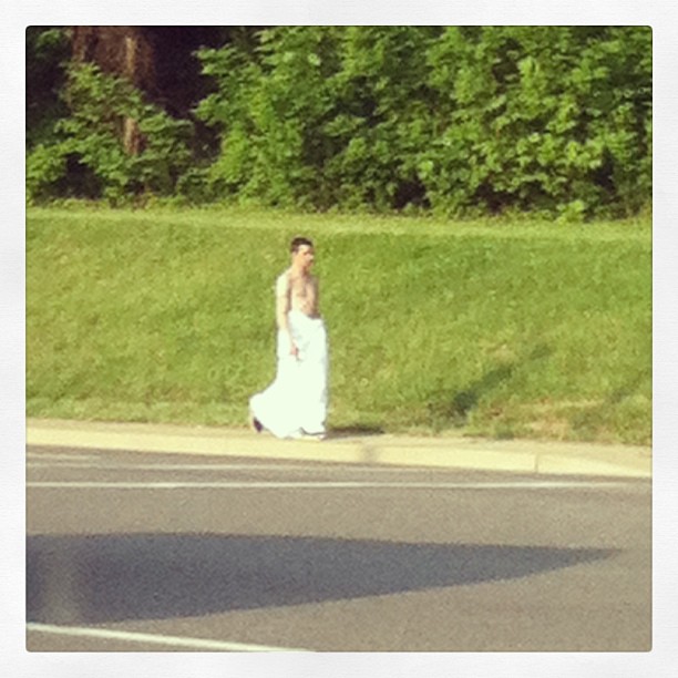 WTF - 30 WTF Moments of January 12, 2015 Saw this guy just walking past my daughters school at 7am.