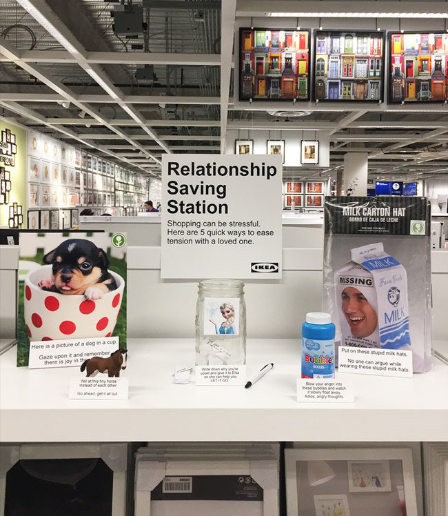 Funny - Funny Pictures – April 11, 2017 I installed a 'Relationship Saving Station' at Ikea to help keep couples from fighting