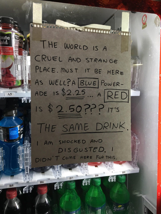 Funny - Funny Pictures – September 23, 2017 On a vending machine at my college today. Someone isn't satisfied with their higher education