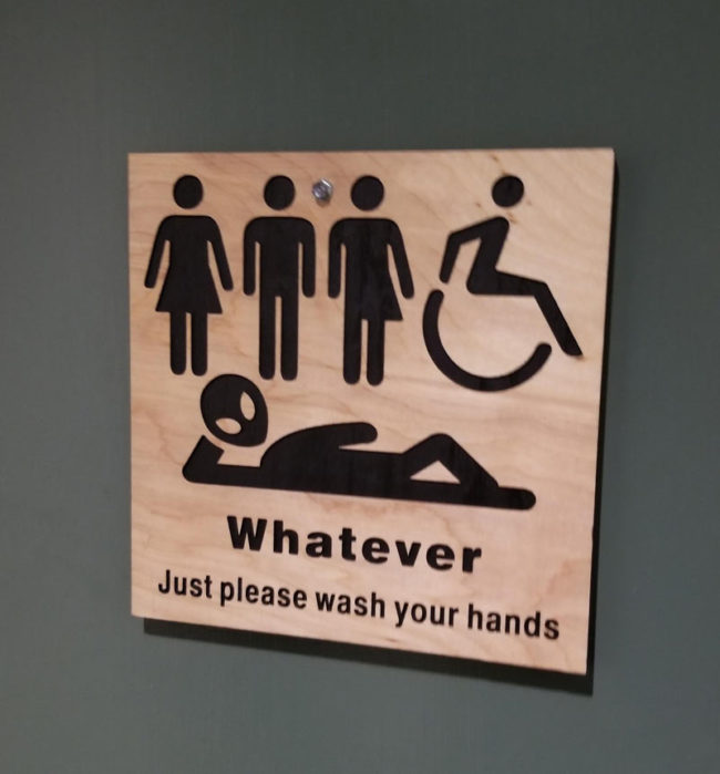 These bathroom signs