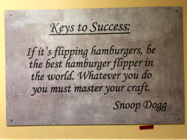 At a local hamburger restaurant