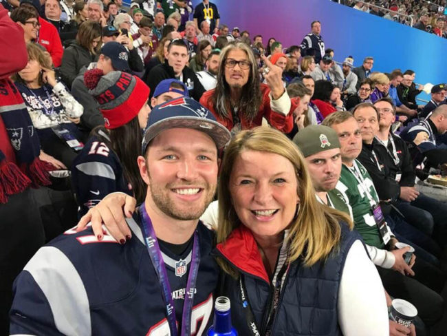 I photobombed my buddy at the Super Bowl. Great minds think alike