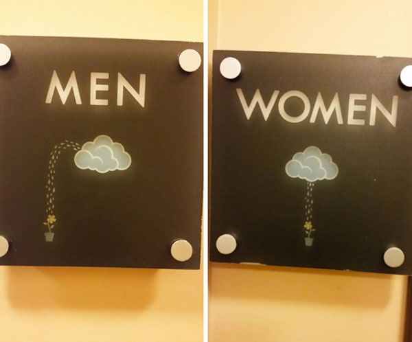 Restroom signage