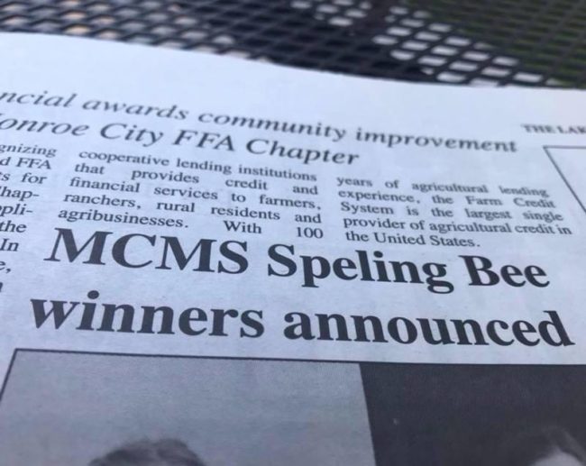 Spotted in my hometown newspaper