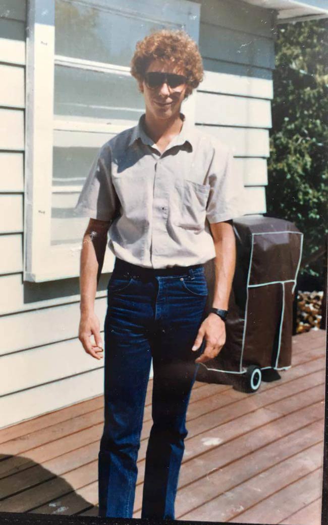 My uncle looking like Napoleon Dynamite back in the day..