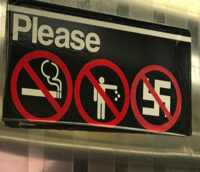 No smoking. No littering. No Nazis. NYC subway