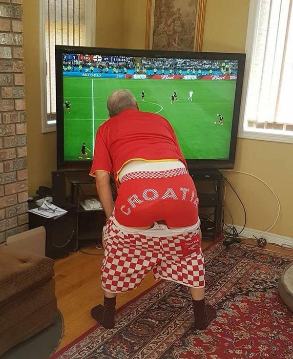 My Croatian grandpa during the match yesterday