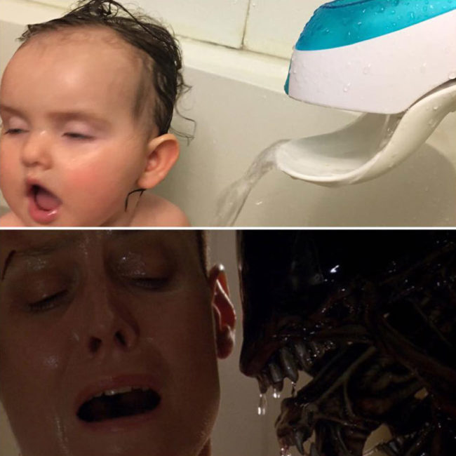 I had a cinematic flash back when my daughter took a bath recently