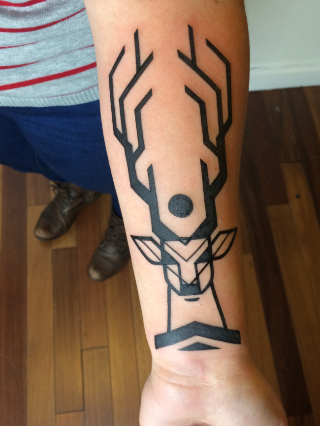 Black and gray deer tattoo | Deer tattoo, Deer skull tattoos, Deer antler  tattoo