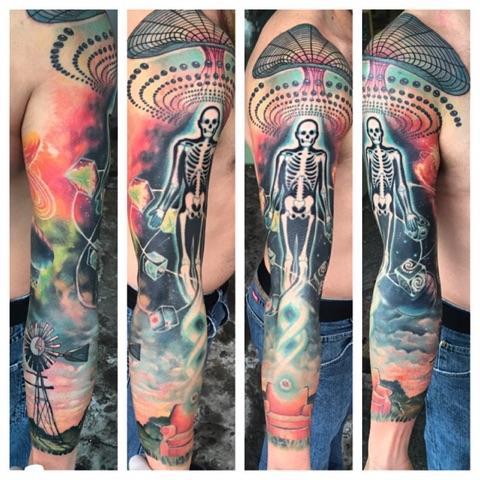 Josh Payne on Instagram So close to done on this really fun space chaos  sleeve As always done with my favorites fkirons industryinks  redemptiontattoocare