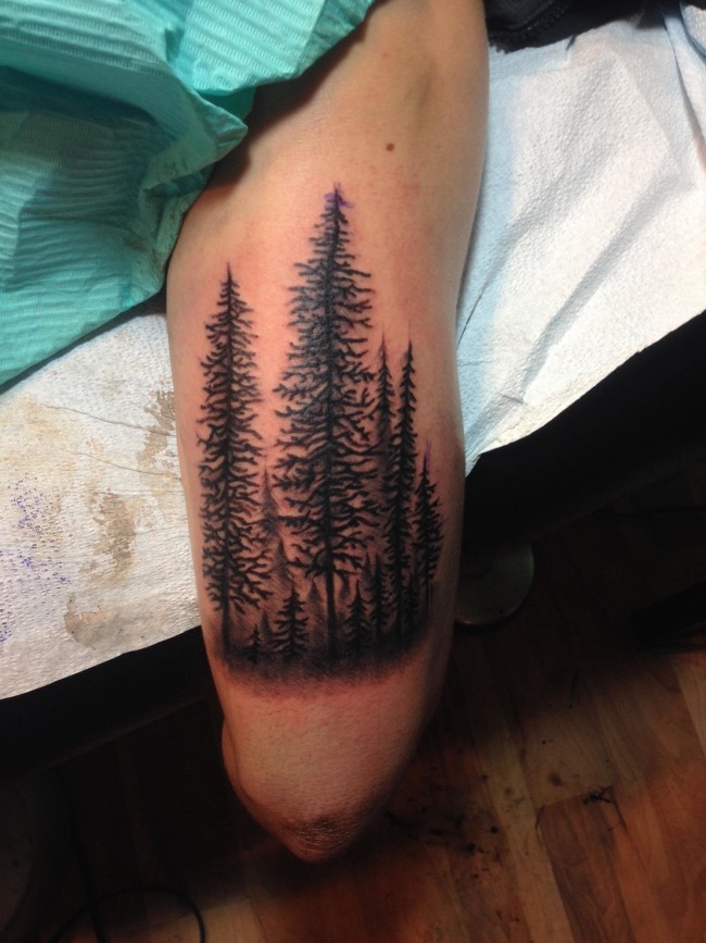 Forest on my arm, done by Joshua Dobbs @ 330 Main Tattoos - Nova Scotia, Canada.