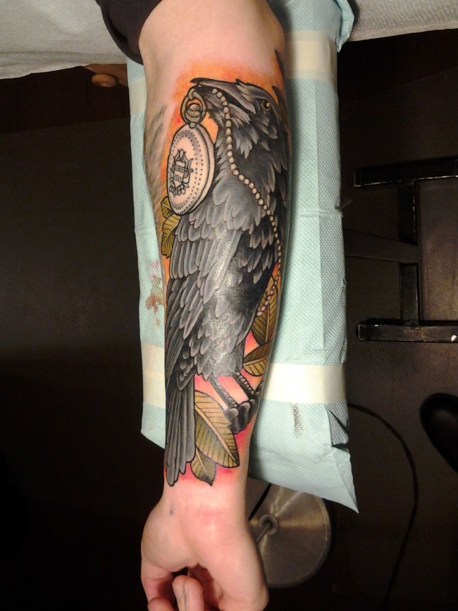 Hey look at this bird on my arm. 2nd session, not quite done. By Savannah Parent @ Seven Crowns in Toronto.