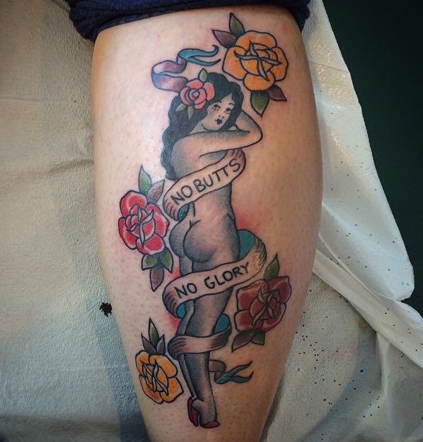 No Butts, No Glory by Scott Updike @ Charmed Life Tattoo, Lexington KY