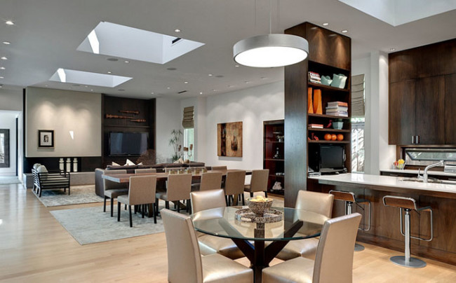 skylights in dining room