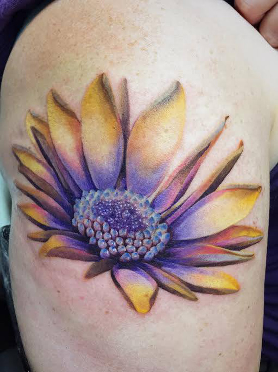 Pretty Open Flower Tattoo