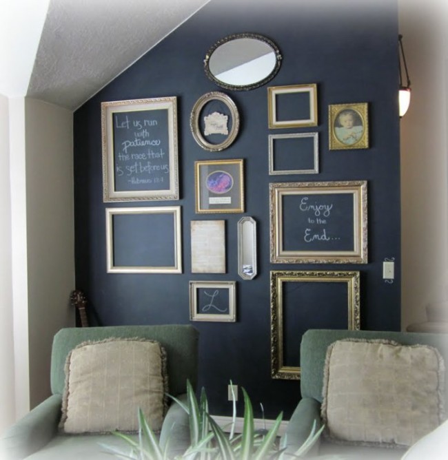 13 examples to decorate home with the help of empty picture frames