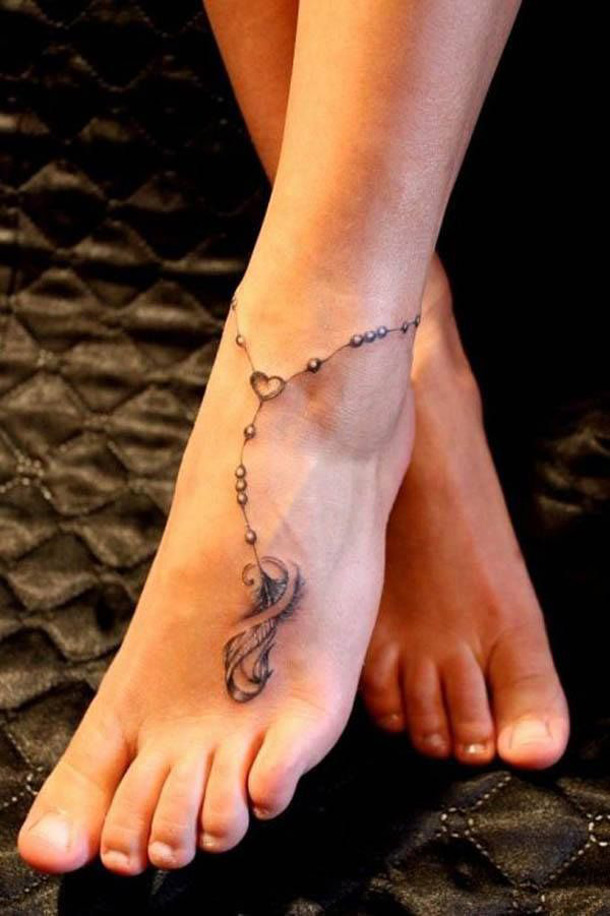Girls Ankle Chain Tattoo