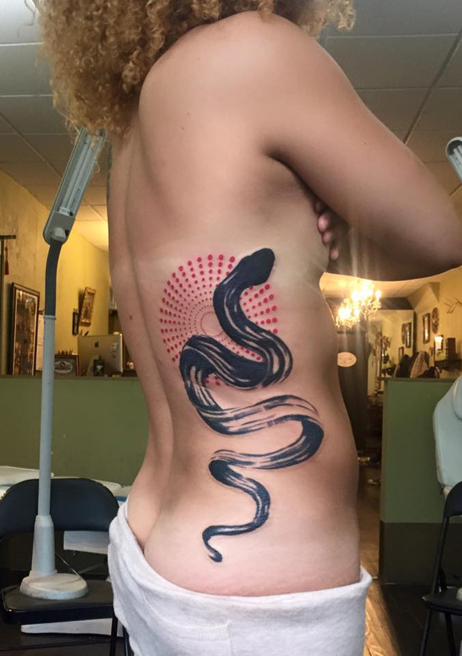 With tattoo girl snake 40 Snake