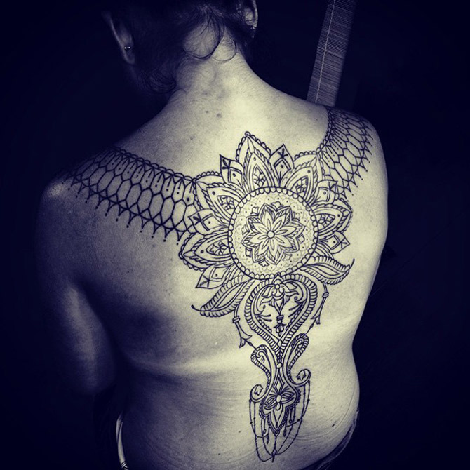 Mandala Tattoo Design Womans Back