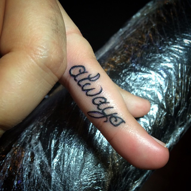 Word Womens Finger Tattoo