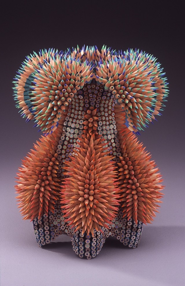 Sculptures made of colored pencils