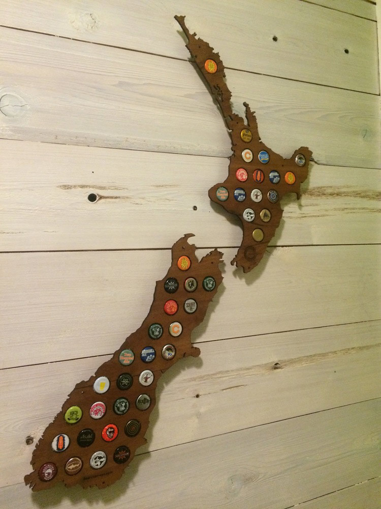 New Zealand Beer Cap Map