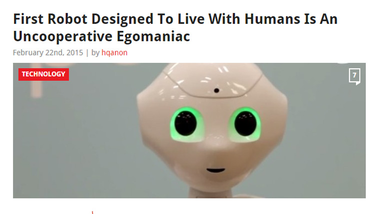 Uncooperative Egomaniac Robot