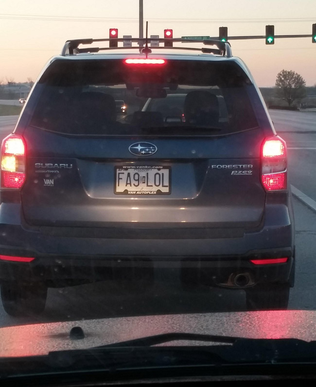 The Car In Front Of Me Right Now... 