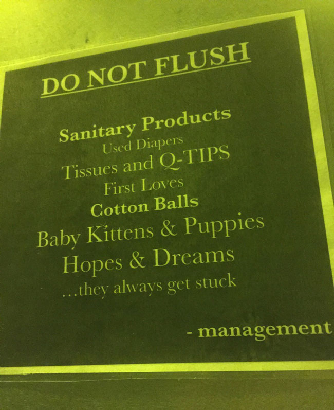 "DO NOT FLUSH"