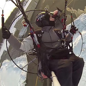 Paramotoring Skills: Daredevil Flies Within Inches Of Buildings