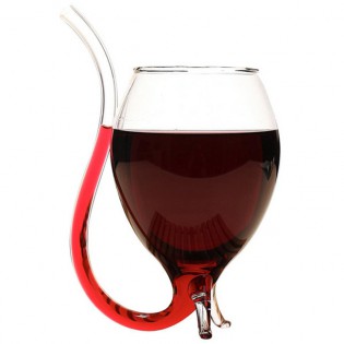 Wine Glass With Straw