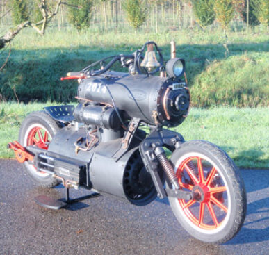 Steam Engine Motorcycle: Black Pearl