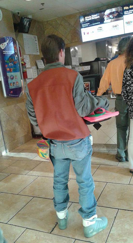 "Just saw Marty McFly grabbing a quick burger..."