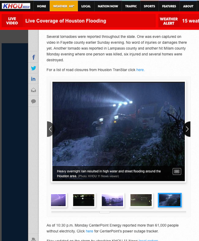 Someone submitted a rainy screenshot from Jurassic Park to the local news.