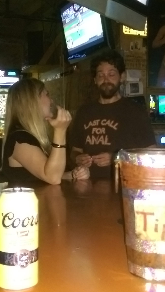 This guy seriously tried to pick up my friend's girlfriend this morning at like 3am at the bar. A+ for full transparency.