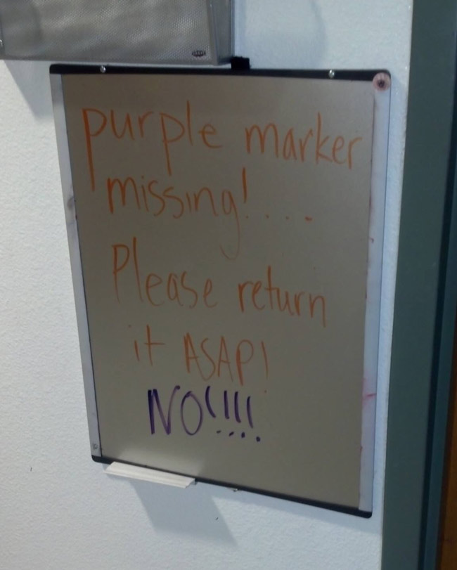 Purple Marker Missing