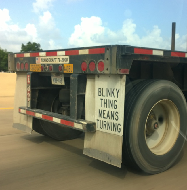 The blinky things on vehicles.