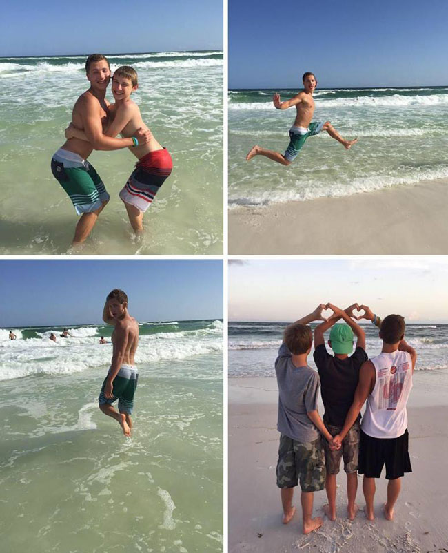 How girls take pictures at the beach...