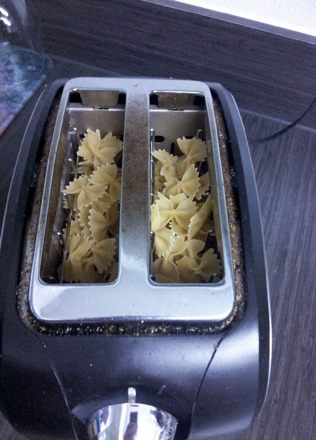 Pasta in toaster