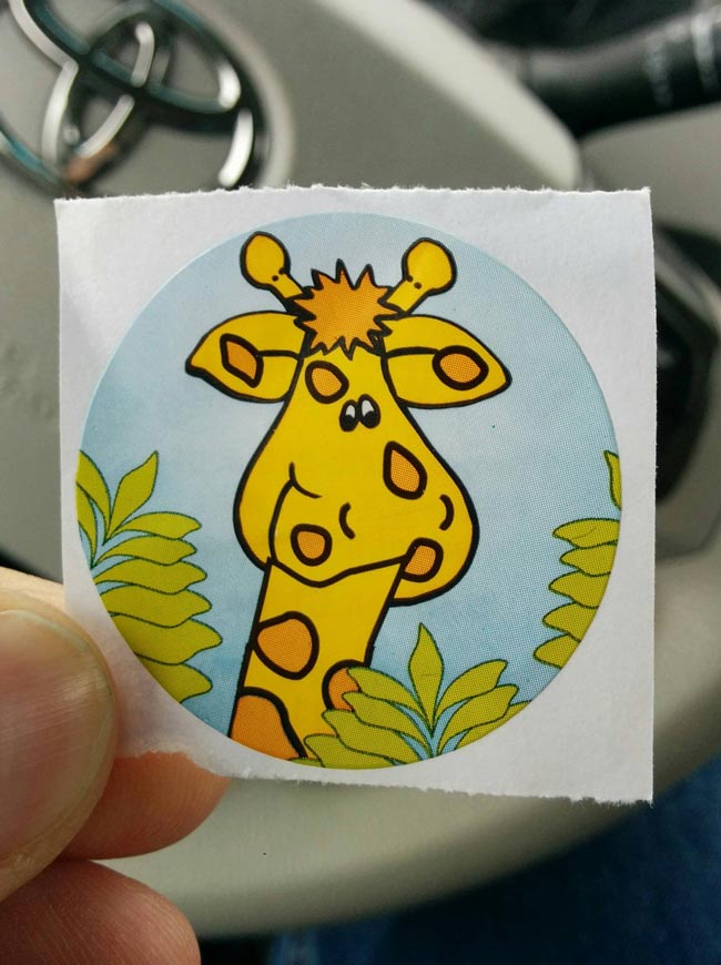 Strange giraffe sticker