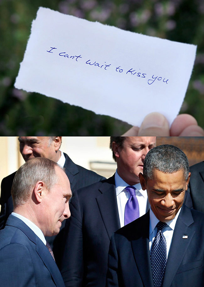 Obama & putin - I can't wait to kiss you