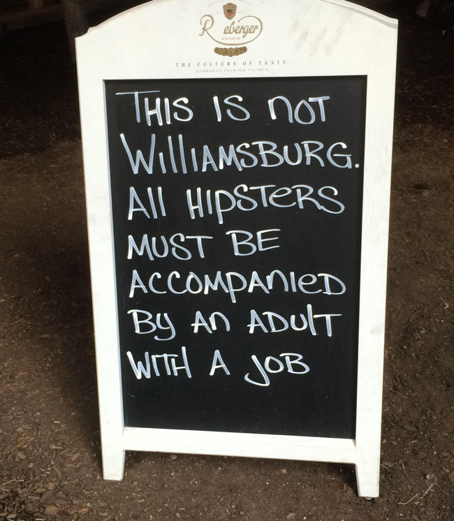 Hipsters must be accompanied