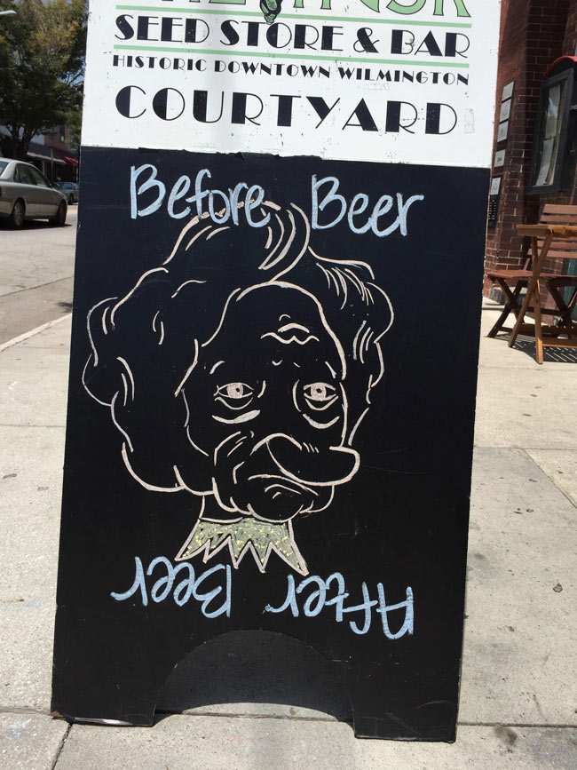 Beer goggles bar sign