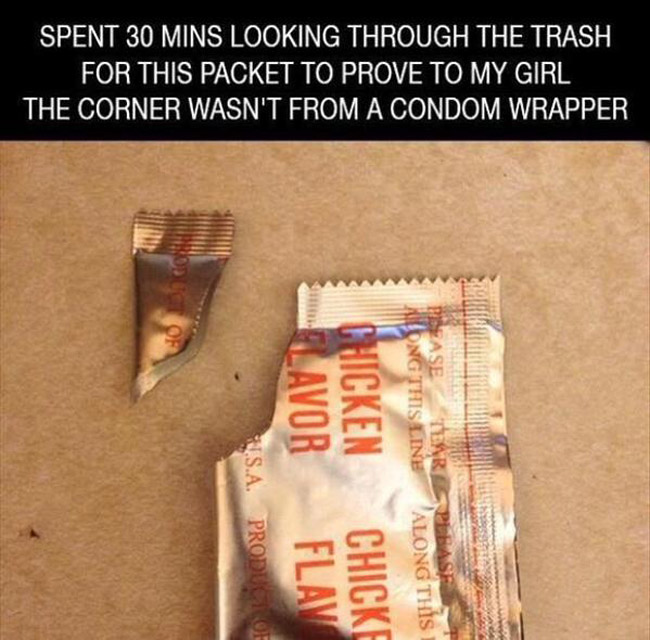 It's not a condom wrapper