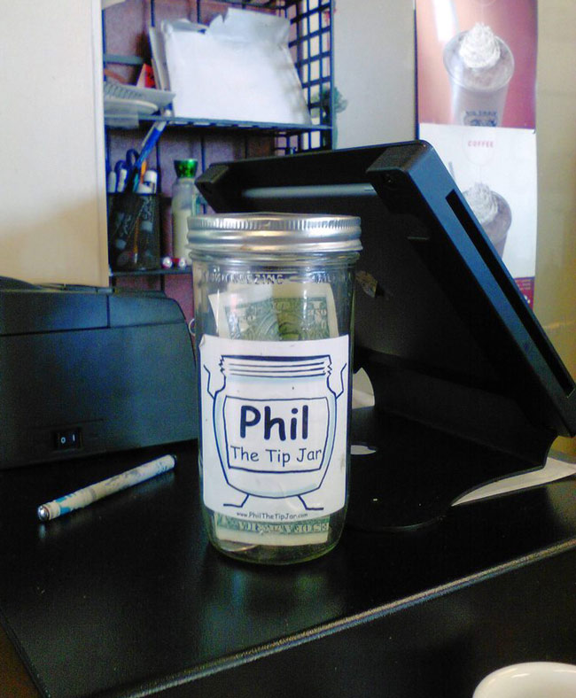 Phil the tip jar