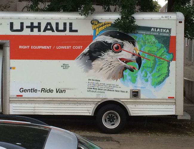A bit of red electrical tape made this U-HAUL infinitely more awesome.