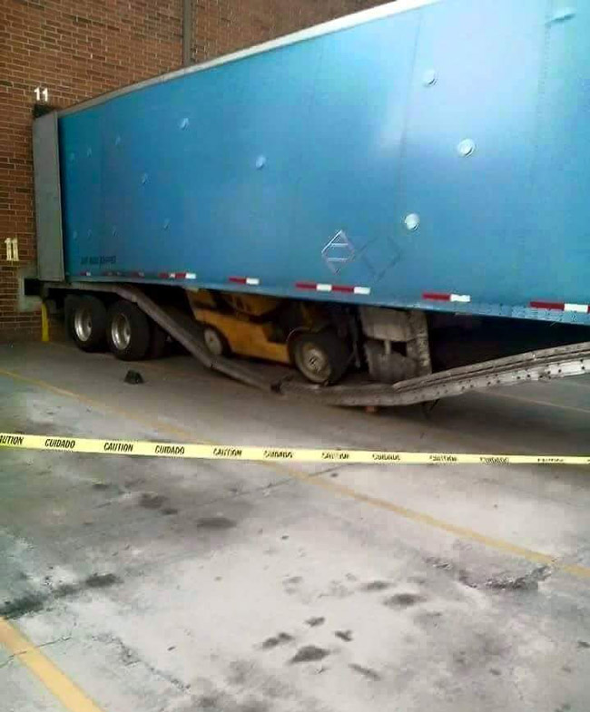 Truck giving birth to a forklift