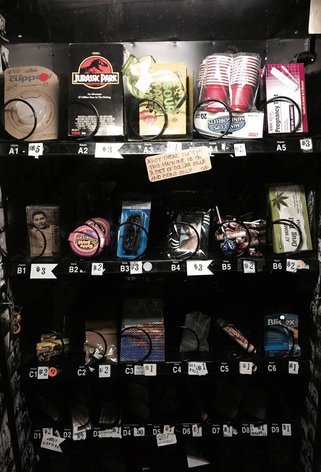 This vending machine in a Seattle bar has only the essentials